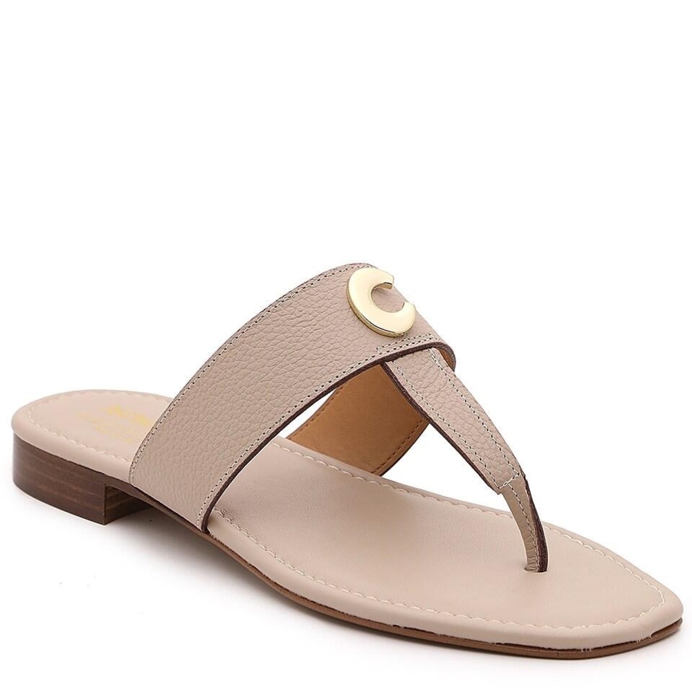 NEW Coach and Four thong Sandal size 6.5 cream tan